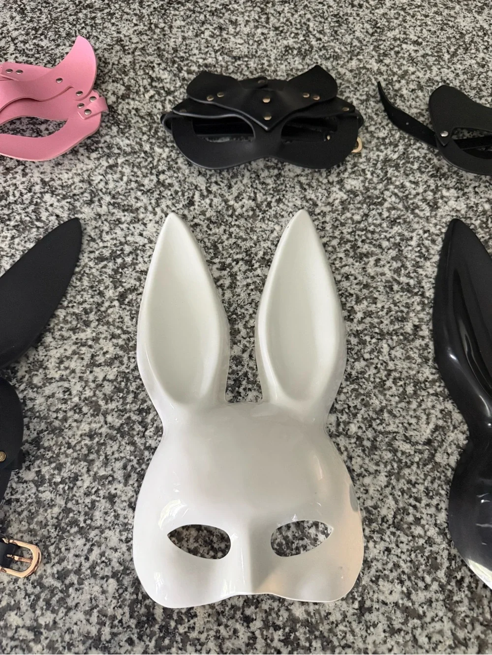 Cat and Bunny Face Masks Halloween Costume 6 Pieces